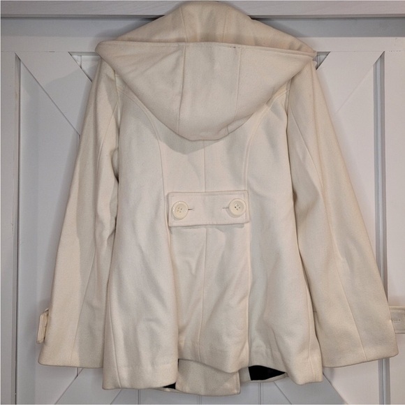 EUC Steve Madden Wool Hooded Double Breasted Peacoat - Picture 2 of 5